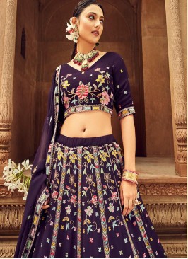 Purple Colour Georgette Lehenga Choli