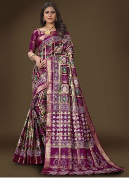 Purple Cotton Sangeet Trendy Saree
