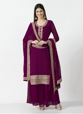 Purple Diamond Palazzo Suit