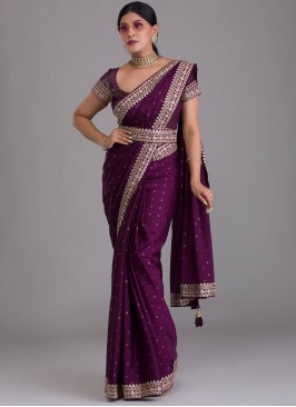 Purple Dori Work Party Trendy Saree