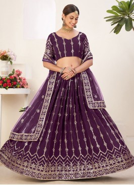 Purple Embroidered Sangeet Designer Lehenga Choli