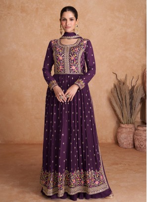 Purple Engagement Readymade Salwar Suit