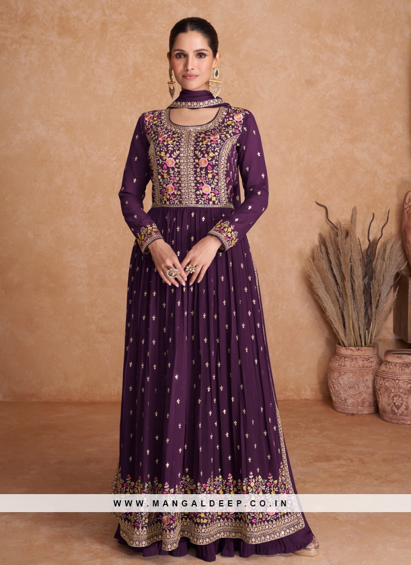 Purple Engagement Readymade Salwar Suit