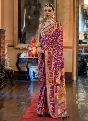 Purple Engagement Saree