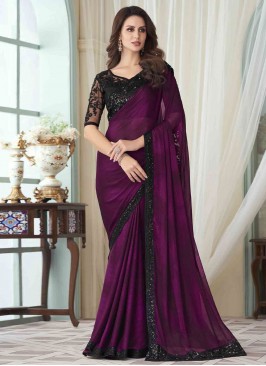 Purple Festival Silk Traditional Saree