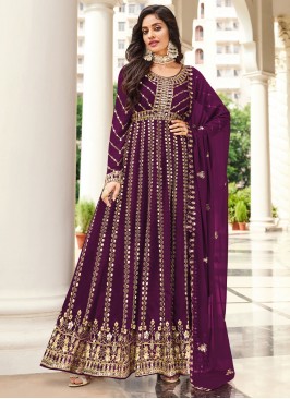 Purple Georgette Salwar Suit