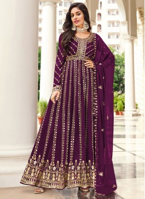 Purple Georgette Salwar Suit
