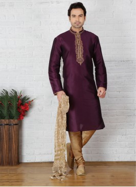 Purple Kurta Pajama For Sangeet Function