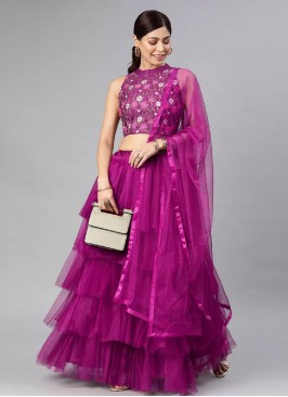 Purple Net Lehenga Choli