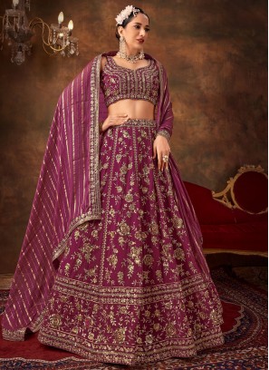 Purple Party A Line Lehenga Choli