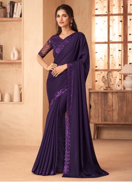 Purple Party Saree