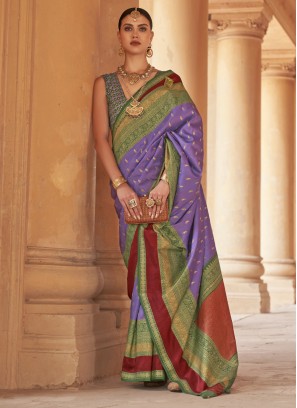 Purple Patola Print Trendy Saree