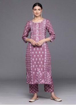 Purple Printed Reception Casual Kurti