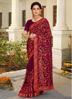 Purple Reception Classic Saree