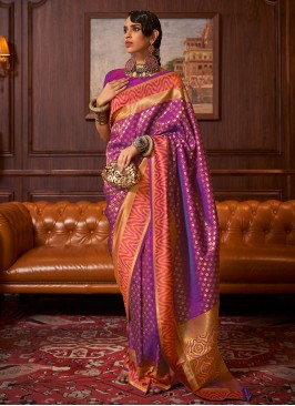 Purple Reception Saree