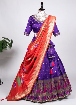 Purple Sangeet Lehenga Choli