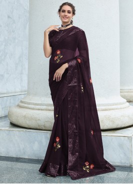 Purple Sangeet Trendy Saree