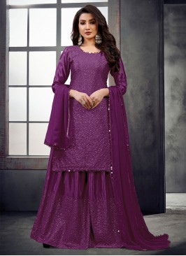 Purple Sequins Designer Salwar Suit