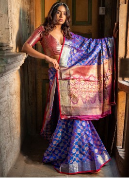 Purple Silk Trendy Saree