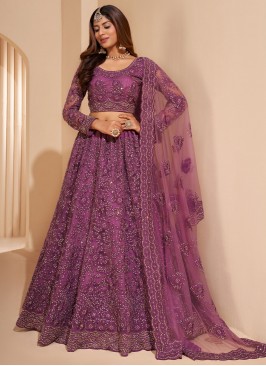 Purple Thread Bridal A Line Lehenga Choli