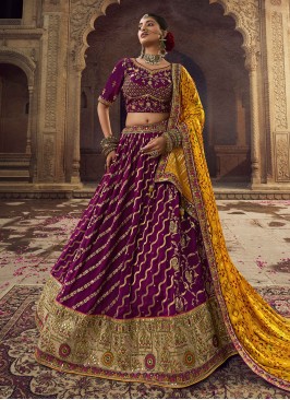 Purple Viscose Lehenga Choli