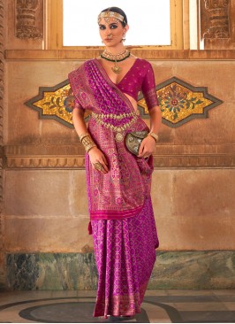 Purple Weaving Ceremonial Classic Saree