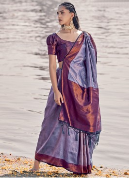 Purple Weaving Classic Saree