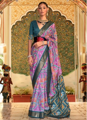 Purple Weaving Contemporary Saree
