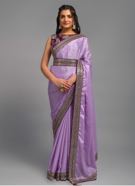 Purple Zari Casual Classic Saree