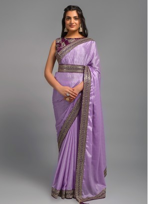 Purple Zari Casual Classic Saree