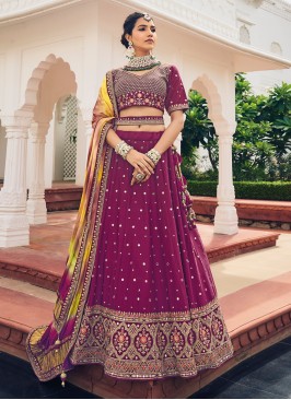 Purple Zari Viscose Designer Lehenga Choli