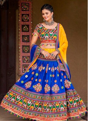 Radiant Blue Raas Leela Navratri Chaniya Choli Ensemble.