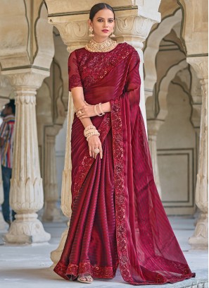 Radiant Embroidered Fancy Fabric Trendy Saree