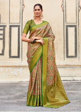 Radiant Green Weaving Pure Silk Trendy Saree