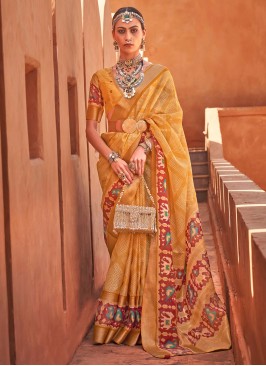 Radiant Mustard Cotton Silk Saree