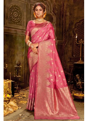 Ragal Pink Silk Party Wear Saree