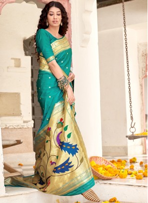 Rama Banarasi Silk Ceremonial Traditional Designer Saree