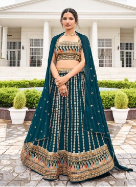 Rama Colour Faux Georgette Lehenga Choli