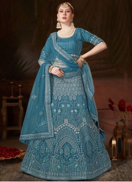 Rama Embroidered Lehenga Choli