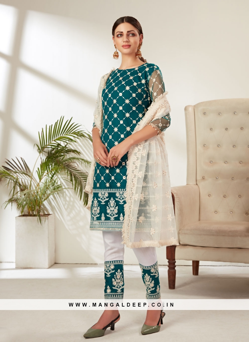 Rama Festival Net Pant Style Suit