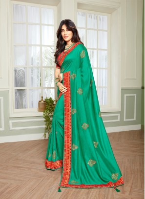 Rama Green Color Classic Saree