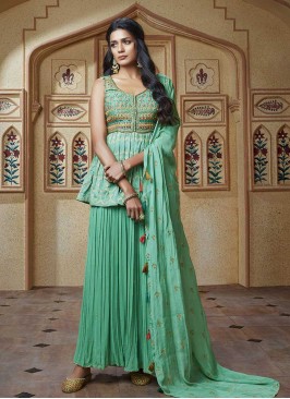 Rama Green Color Georgette Sharara Suit