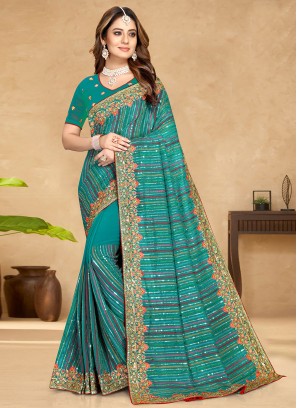 Rama Resham Georgette Designer Bollywood Saree