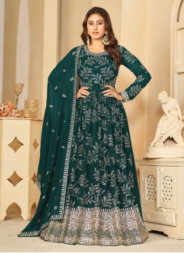 Rama Sequins Wedding Anarkali Salwar Kameez