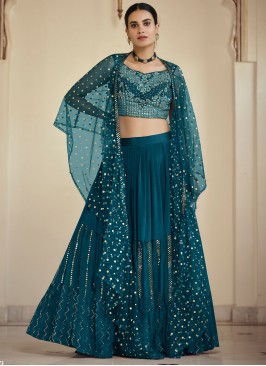 Rama Thread Faux Crepe Lehenga Choli