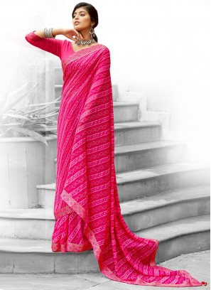 Rani Ceremonial Georgette Trendy Saree