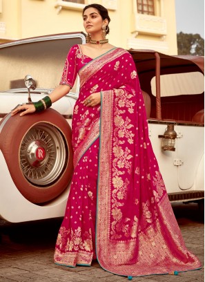 Rani Color Contemporary Saree