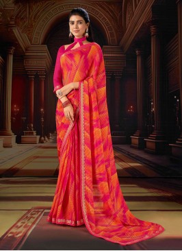 Rani Digital Print Contemporary Style Saree