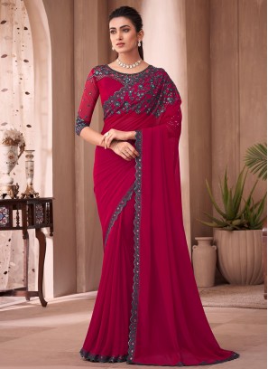 Rani Georgette Festival Classic Saree