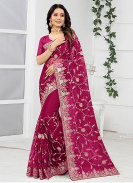 Rani Sangeet Net Classic Designer Saree